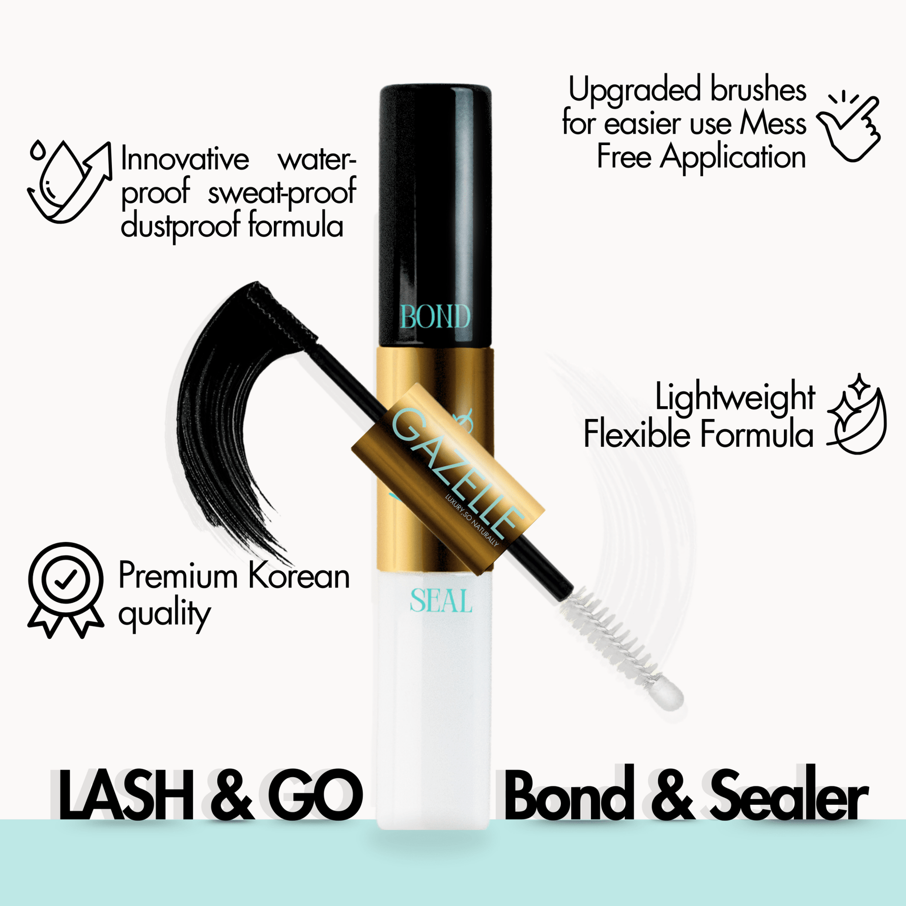 Lash & Go 2 - in - 1 Glue & Sealer - Gazelle Lashes
